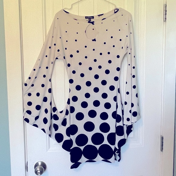🌙Rare!!!  60s Polka Dot Mod Hooked Arm Dress!🌞 - Picture 3 of 6